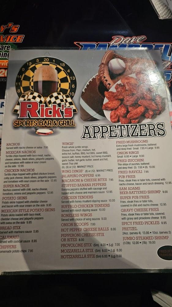 Ricks Sports Bar & Grill Menu image 2